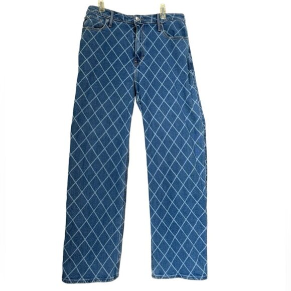 Hollister Ultra High Rise Dad Jean Wide Straight Leg Check Zip Pocket Stretch 29 - Picture 3 of 16